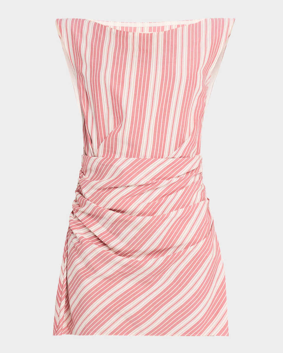 Reign Stripe Draped Mini Dress